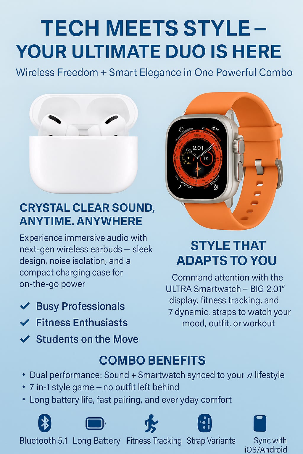 AirPods Pro 2 + 7-in-1 Smartwatch Combo